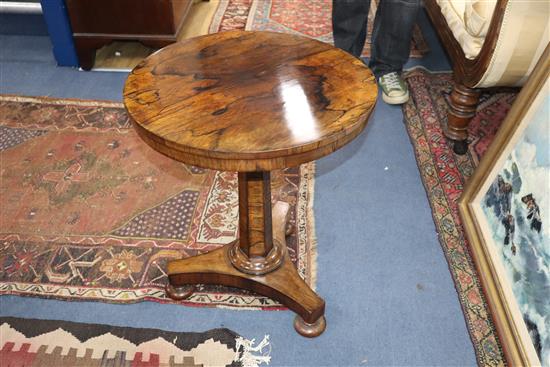 An early Victorian rosewood circular occasional table Diameter 49cm